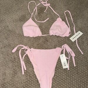 PacSun Pink Textured Bikini Set